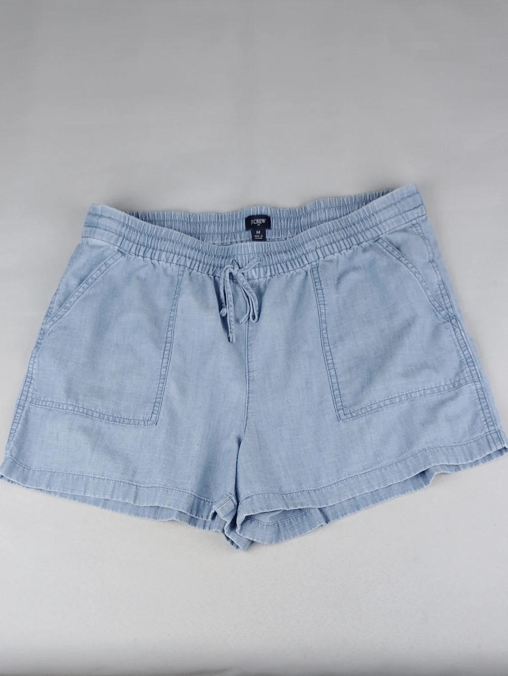 J. Crew Pale Blue High-Waist Drawstring Shorts